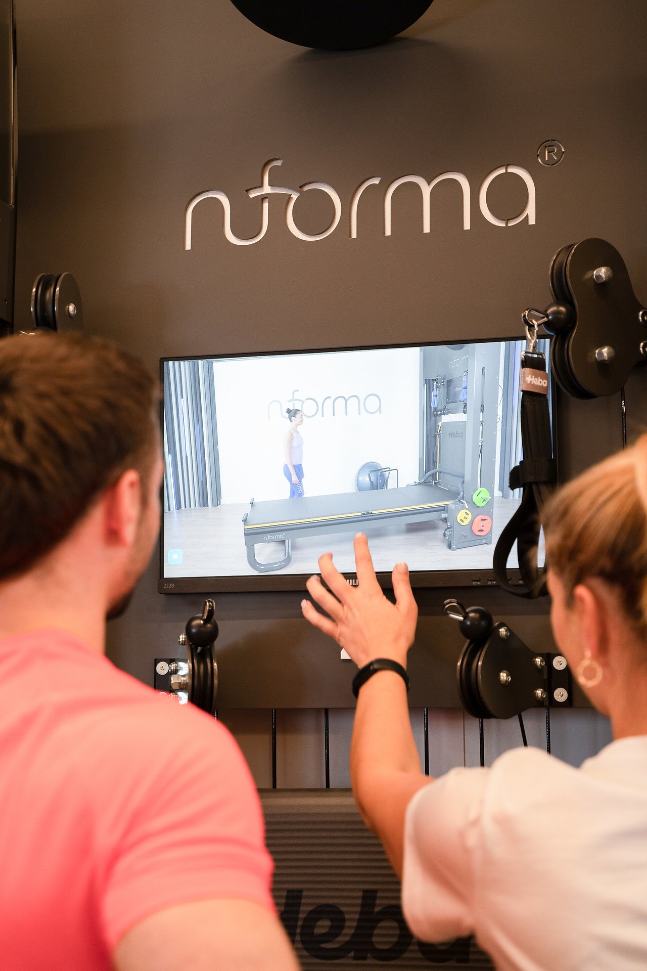 Touch screen on Nuforma Pilates machine